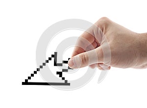 Computer cursor in hand