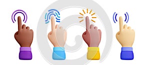 Computer cursor with hand and click icon