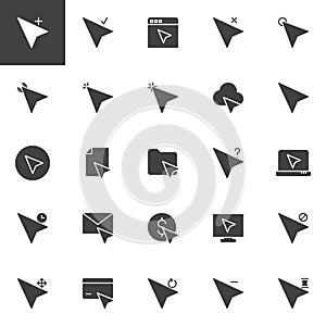 Computer cursor mouse vector icons set