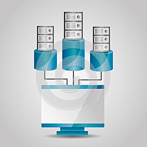 Computer and data base server sharing communication