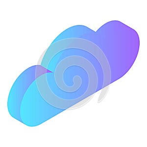 Computer data cloud icon, isometric style
