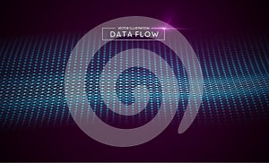 Computer data flow background. Vector EPS 10. Big data network technology wave.
