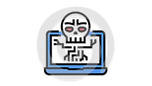 computer death programm color icon animation