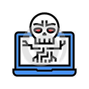 computer death programm color icon vector illustration