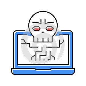 computer death programm color icon vector illustration