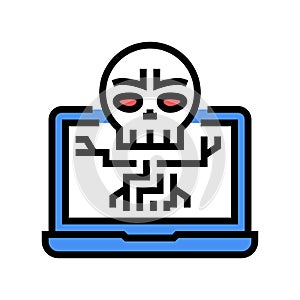 computer death programm color icon vector illustration photo