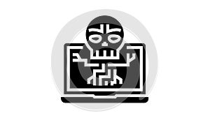 computer death programm glyph icon animation