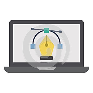 Computer design, web coding Color Vector icon which can easily modify or edit