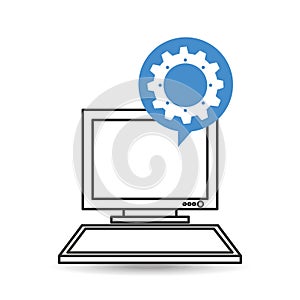 Computer desktop communication gear social network