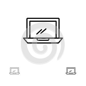 Computer, Desktop, Device, Hardware, Pc Bold and thin black line icon set
