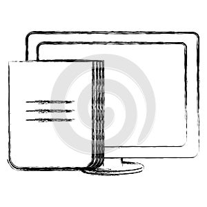 computer desktop display with documents