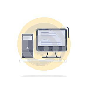 Computer, desktop, gaming, pc, personal Flat Color Icon Vector