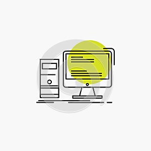 Computer, desktop, gaming, pc, personal Line Icon