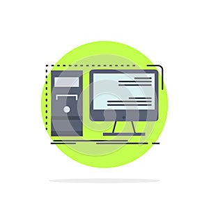 Computer, desktop, hardware, workstation, System Flat Color Icon Vector