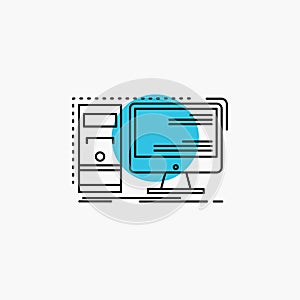 Computer, desktop, hardware, workstation, System Line Icon