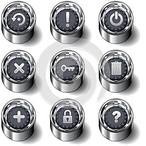 Computer desktop icon button set