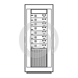 Computer desktop server isolated icon