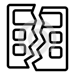 Computer destroy icon outline vector. Data loss