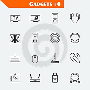 Computer devices and gadgets icon set