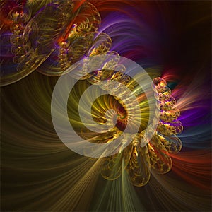 Computer digital abstract fractal art fantastic object, carneval light glass balls
