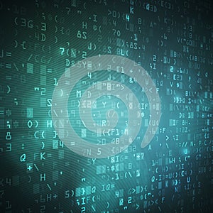 Computer digital binary data code vector background