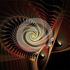 Computer digital fractal art abstract fractals dark red plastic 3D spiral