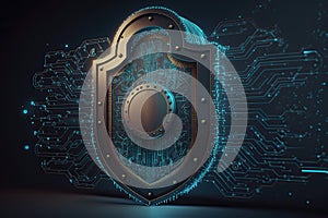 digital lock technology background, concept image for network cybersecurity