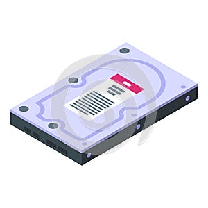 Computer disk icon isometric vector. Sd card