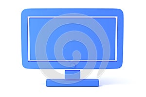 Computer display 3D illustration. 3D rendering. Icon screen pc. Isolated on white background