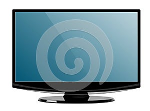 Computer display with blank screen. Front view. Isolated on white background vector