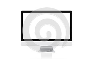 Computer display with blank screen isolated on white background, clipping path, 3d illustration
