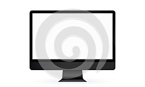 Computer display blank screen realistic vector