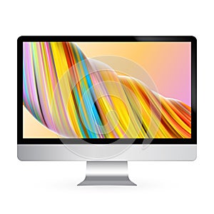 Computer display color screen vector model