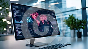 Computer Display with Data Visualization