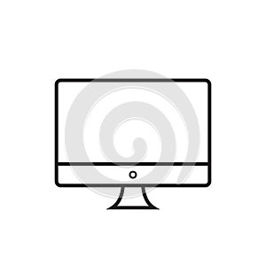 Computer Display Icon Vector. Monitor Desktop Image