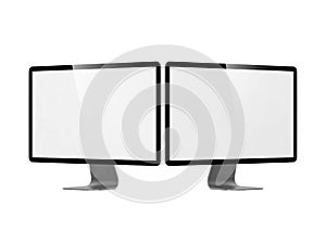 Computer Display Isolated on White.