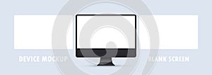 Computer display mockup icon. Device mockup, lank screen. Vector EPS 10. Isolated on background