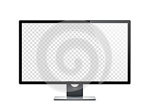 Computer display, monitor, realistic, 3D, isolated - stock vector