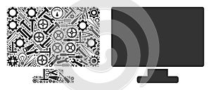 Computer Display Mosaic of Repair Tools