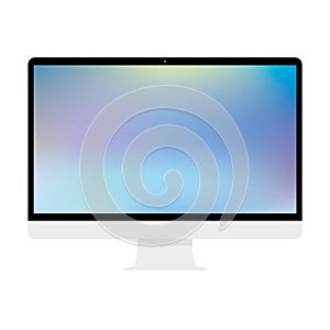 Computer display with screen. Front view. Computer screen isolated on white background vector eps10