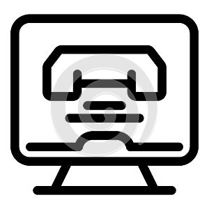 Computer displaying a 3d printing process icon