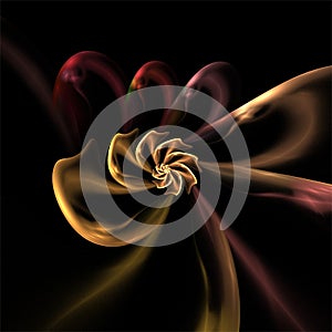 Computer ditigal fractal art, abstract fractals, decorative dark red mystic glass shape photo