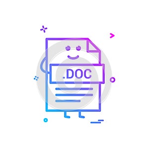 Computer doc document file format type icon vector design