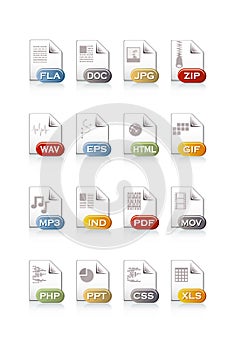 Computer document icon set