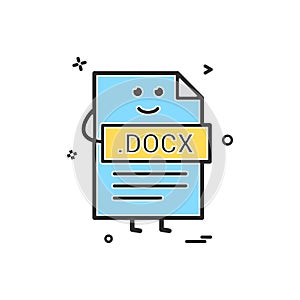 Computer docx file format type icon vector design photo