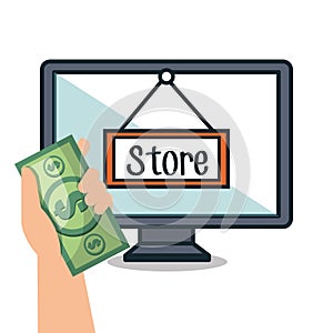 computer e-commerce buy market isolated