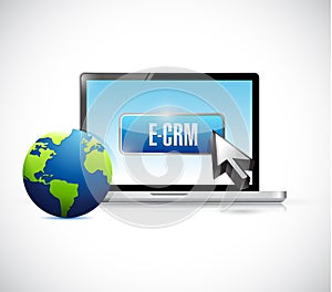 Computer e crm button illustration
