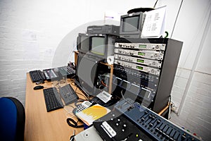 Computer and electric equipment in television studio