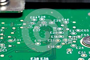 Computer electronic mother board closeup