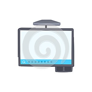 computer electronic whiteboard cartoon vector illustration